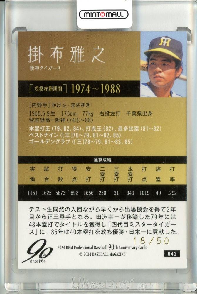 ミントモール / MINT 池袋店 / 2024 BBMプロ野球90周年カード 掛布雅之