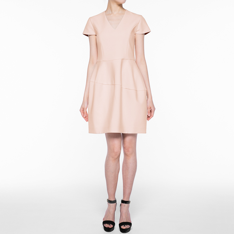 YOKOCHAN（ヨーコチャン）ハーフスリーブVネックドレス-ドレス