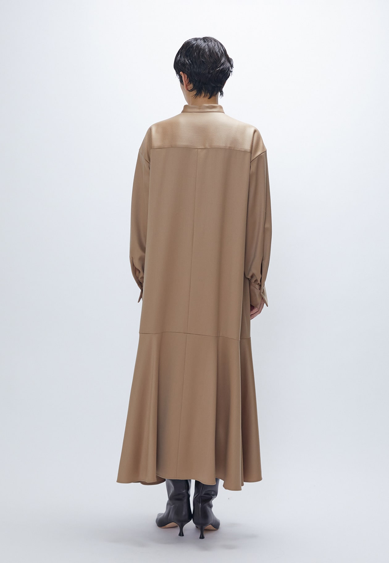 ウールサテンシャツワンピース】｜1er Arrondissement（プルミエ