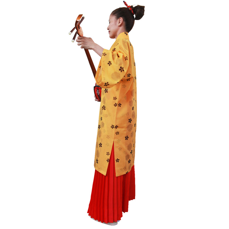 ハーフ衣裳/稽古着】紅型柄（黒） | つは琉球店