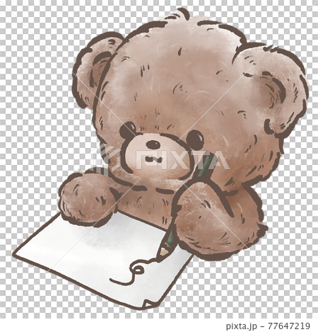 落書きをするテディベアのイラスト素材 [77647219] - PIXTA