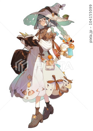 ファンタジー系の女性キャラクターのイラストのイラスト素材