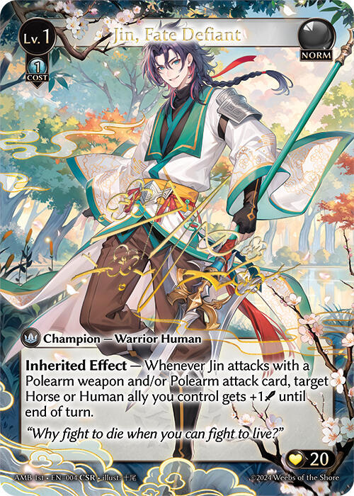 Jin, Fate Defiant (CSR) - Mortal Ambition - Grand Archive TCG