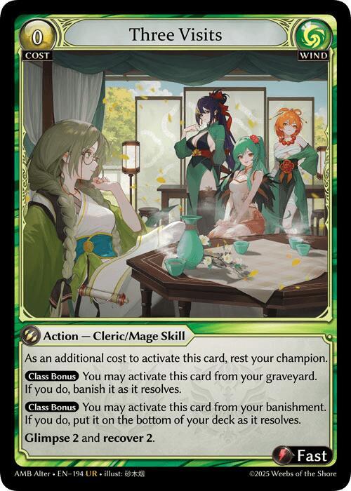 Three Visits - Mortal Ambition Alter Edition - Grand Archive TCG