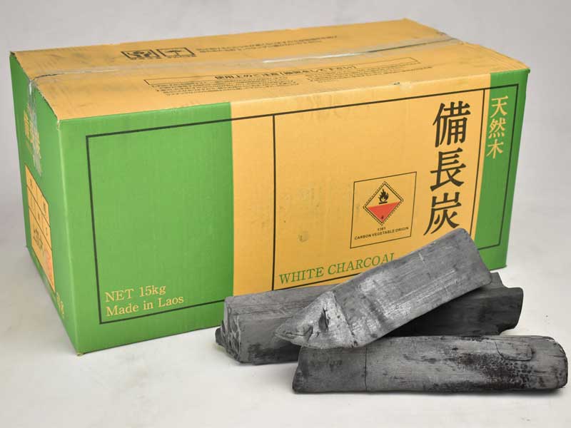 パレット配送】ラオス備長炭 上割大（特大）15kg×40箱セット | 業務用