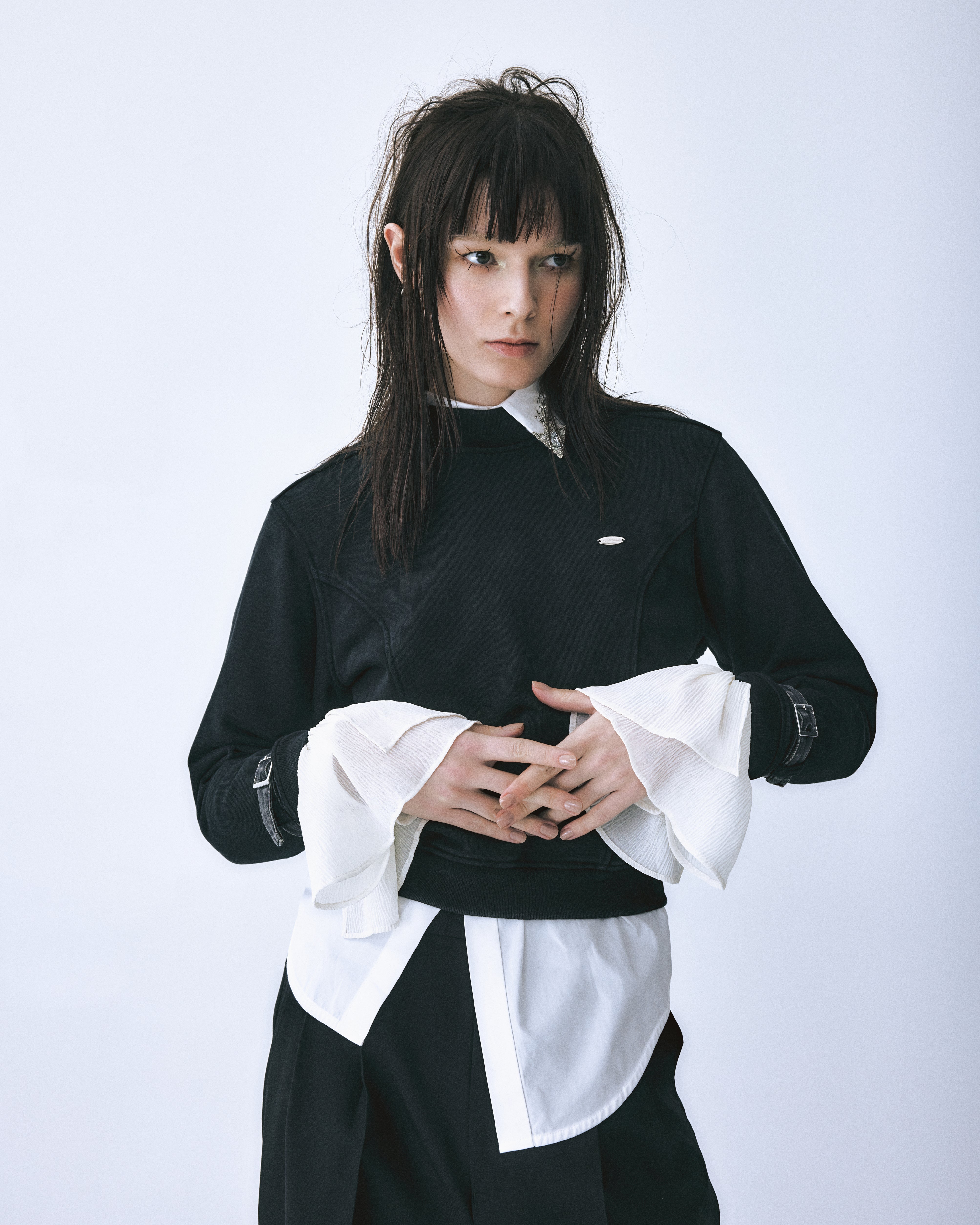 STUDIOUS Special item】cuffs belted pullover Black – tanakadaisuke