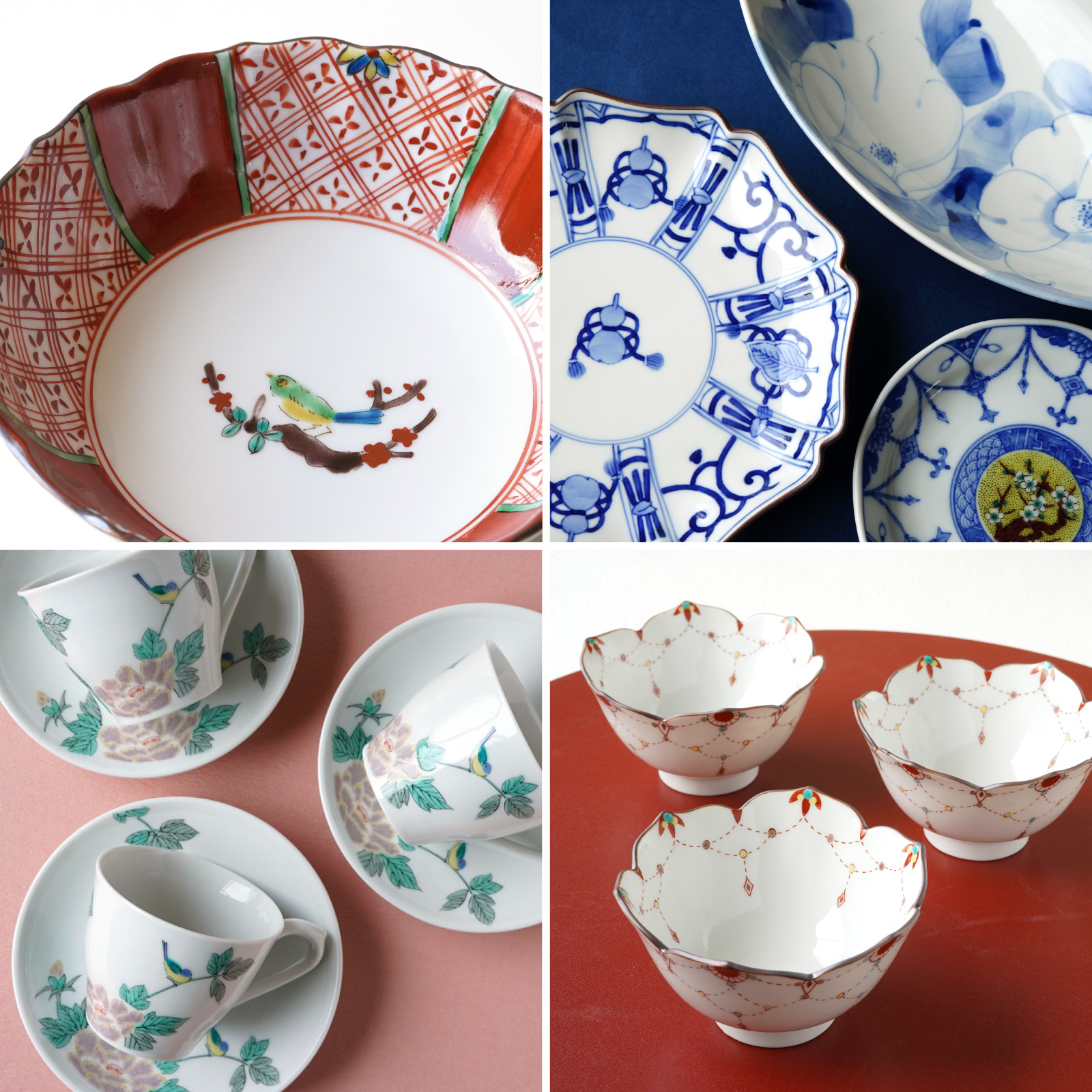 青い模様の四角形陶器 九谷焼清華、着払いでお願いします。 青い模様の