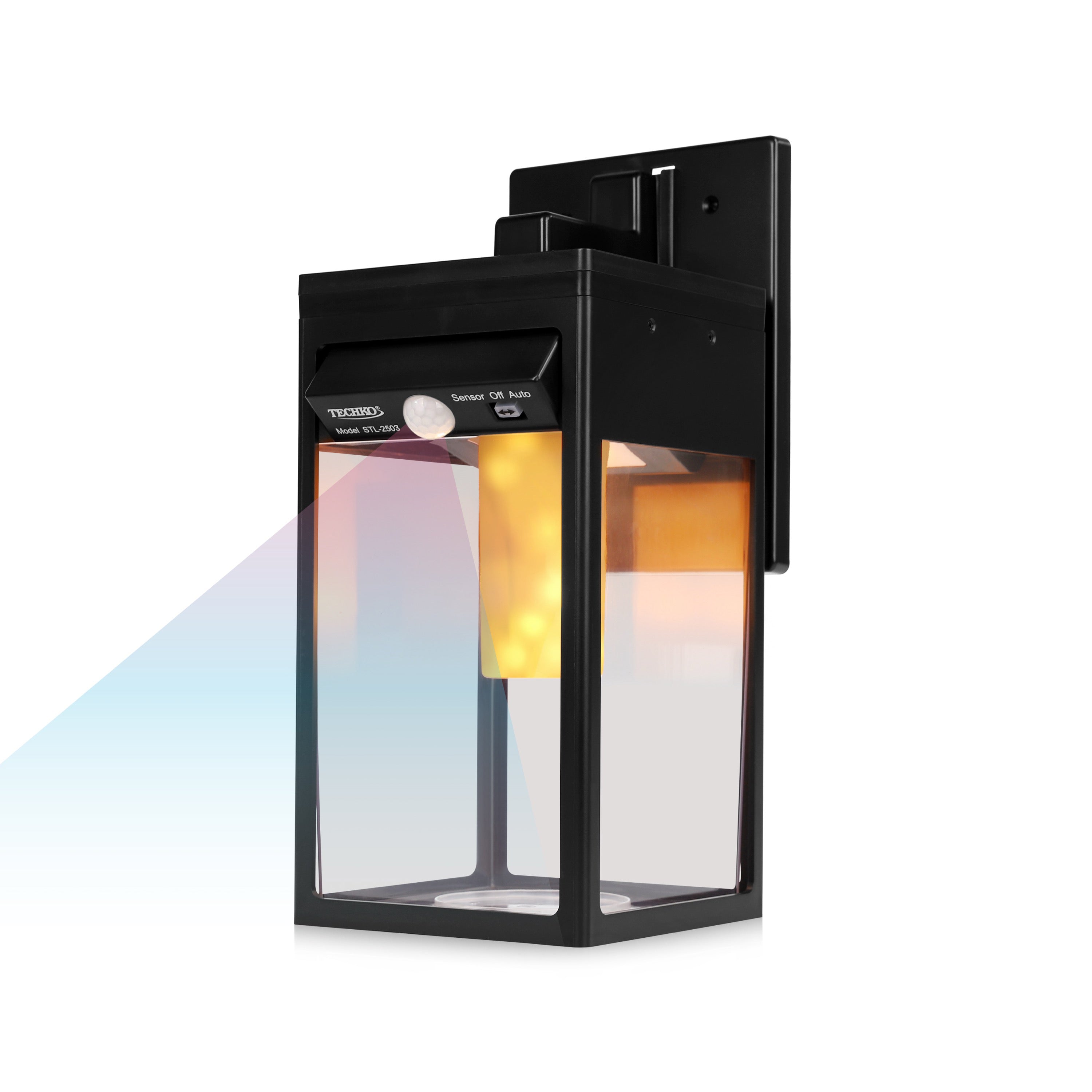 Solar Wall Sconce Lantern w/ Flame Effect – Techko Group