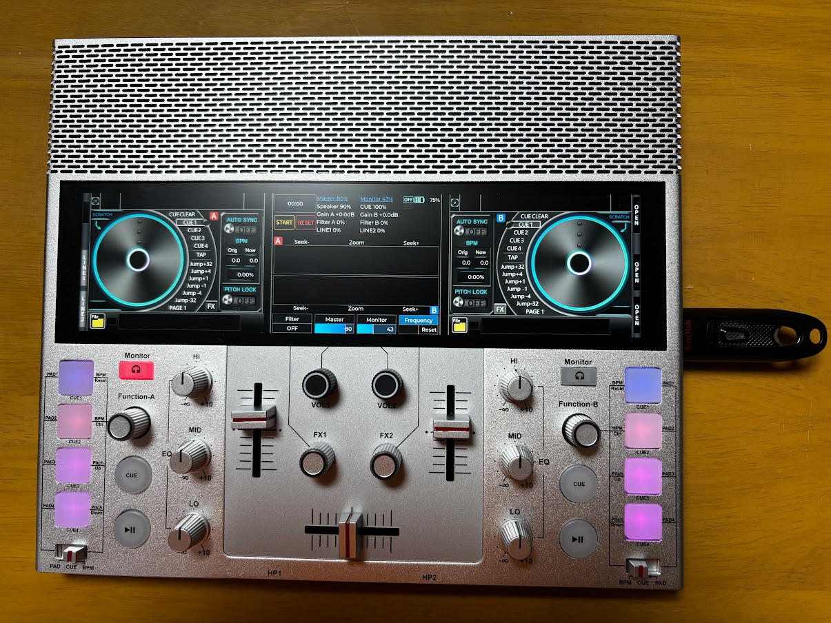 ポータブルDJシステム「FJ1」簡易マニュアルその1「曲を再生しよう」