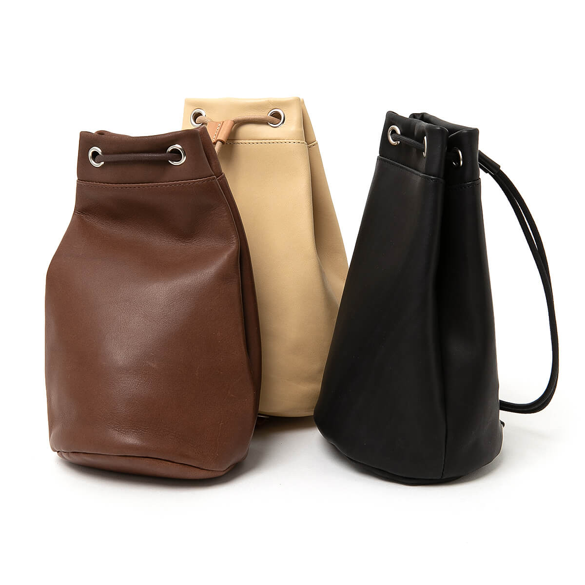 COW LEATHER DRAWSTRING BAG | hobo
