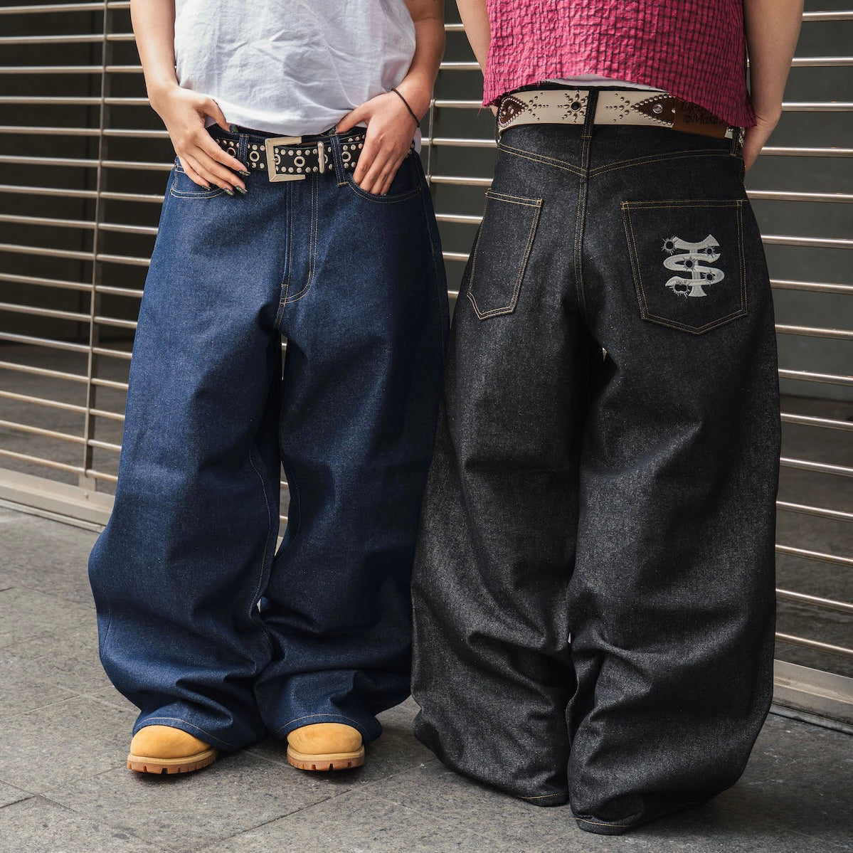 パンツ Belvet baggy rigid denim L black Baggy rigid denim – BELVET