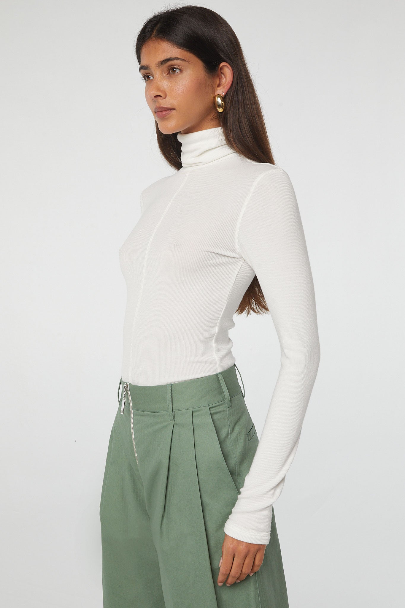Mads Turtleneck Top - White | The Line by K
