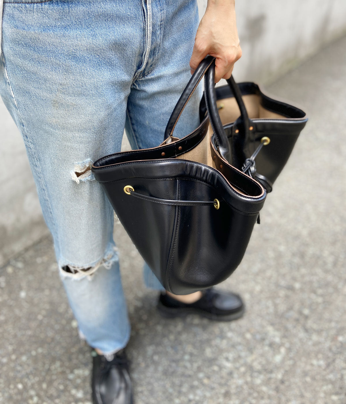 FUMIKA_UCHIDA/CHROMEXCEL LEATHER CARPENTERS TOOL BAG:S(BLACK)
