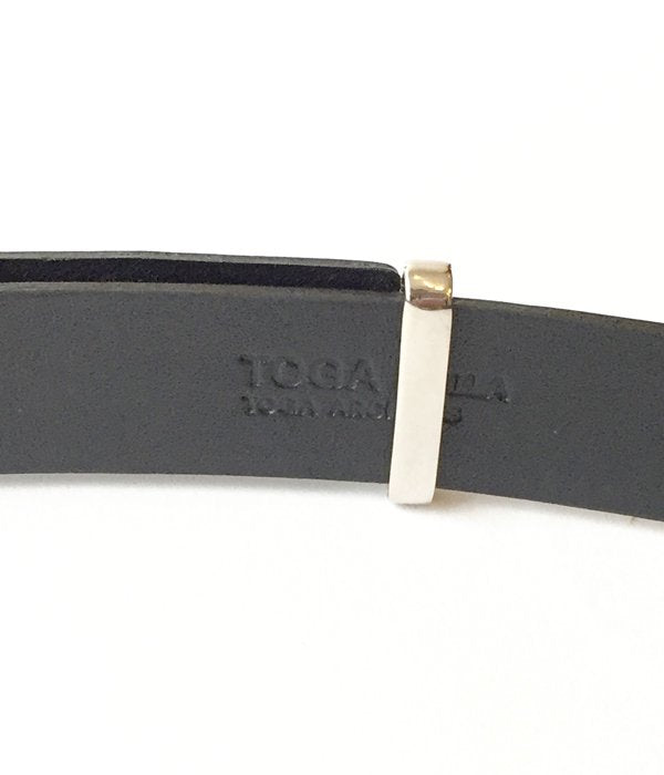 TOGA PULLA/METAL BUCKLE LEATHER BELT (BLACK)