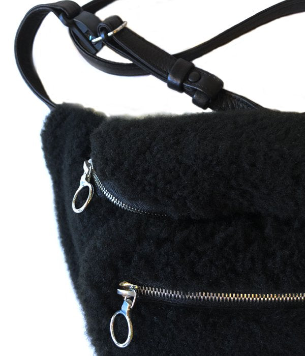 バッグ Aeta DEER LEATHER WAIST POUCH S Black バッグ Aeta DEER