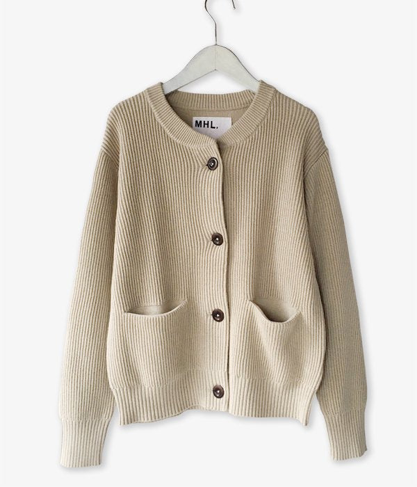 MHL./ROUGH COTTON CARDIGAN (OFF WHITE)