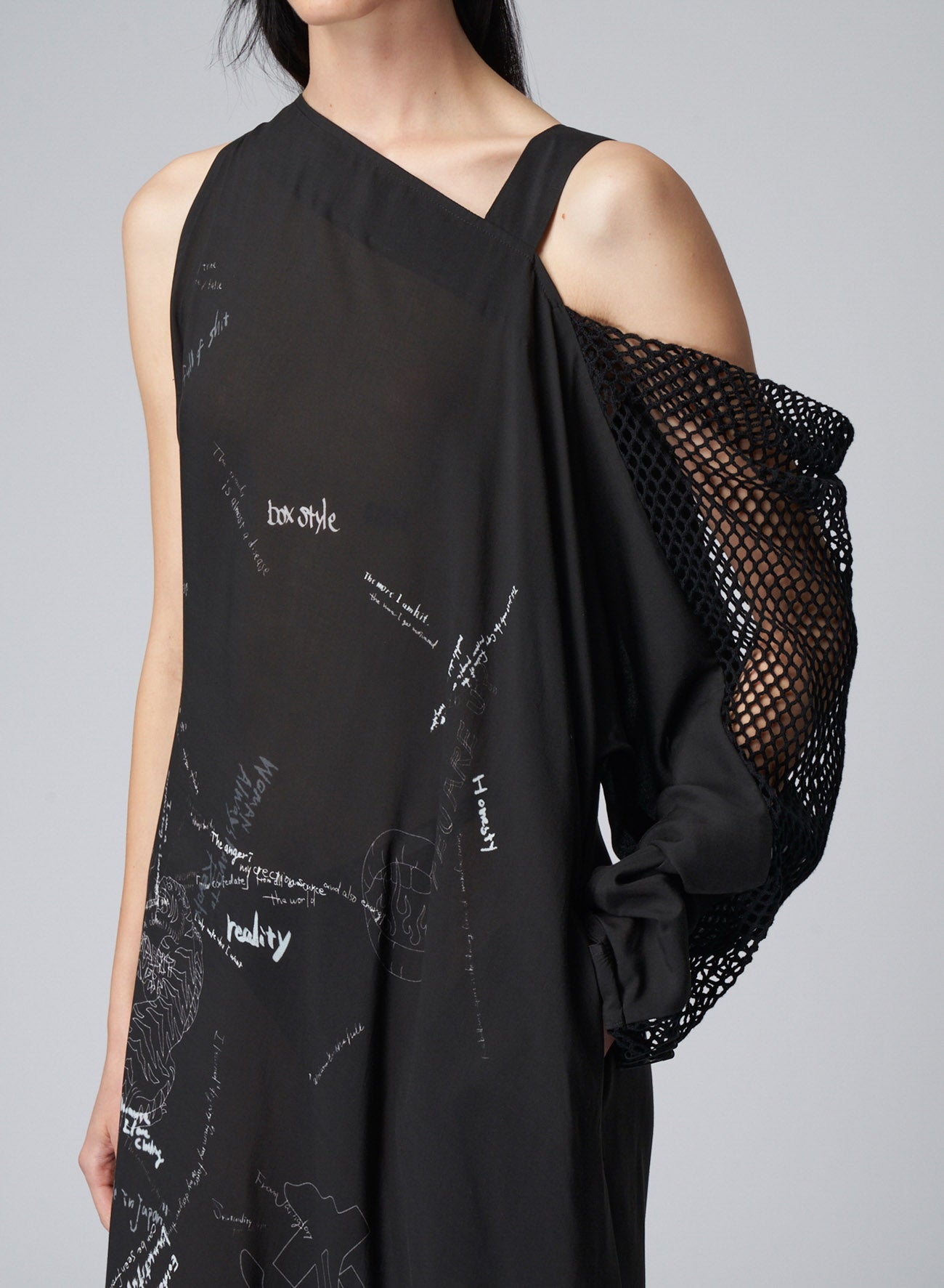 LIMI FEU PRINTED ASYMMETRIC DRESS – THE SHOP YOHJI YAMAMOTO