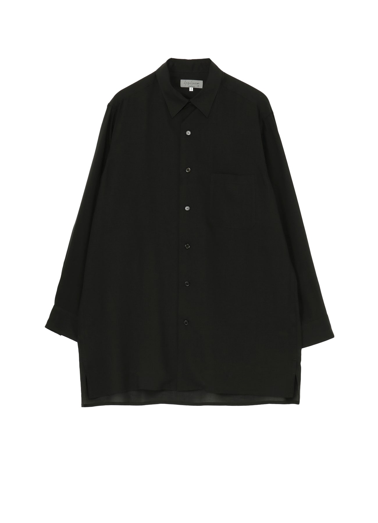 CELLULOSE LAWN STANDARD BIG SHIRT(S Black): Yohji Yamamoto POUR