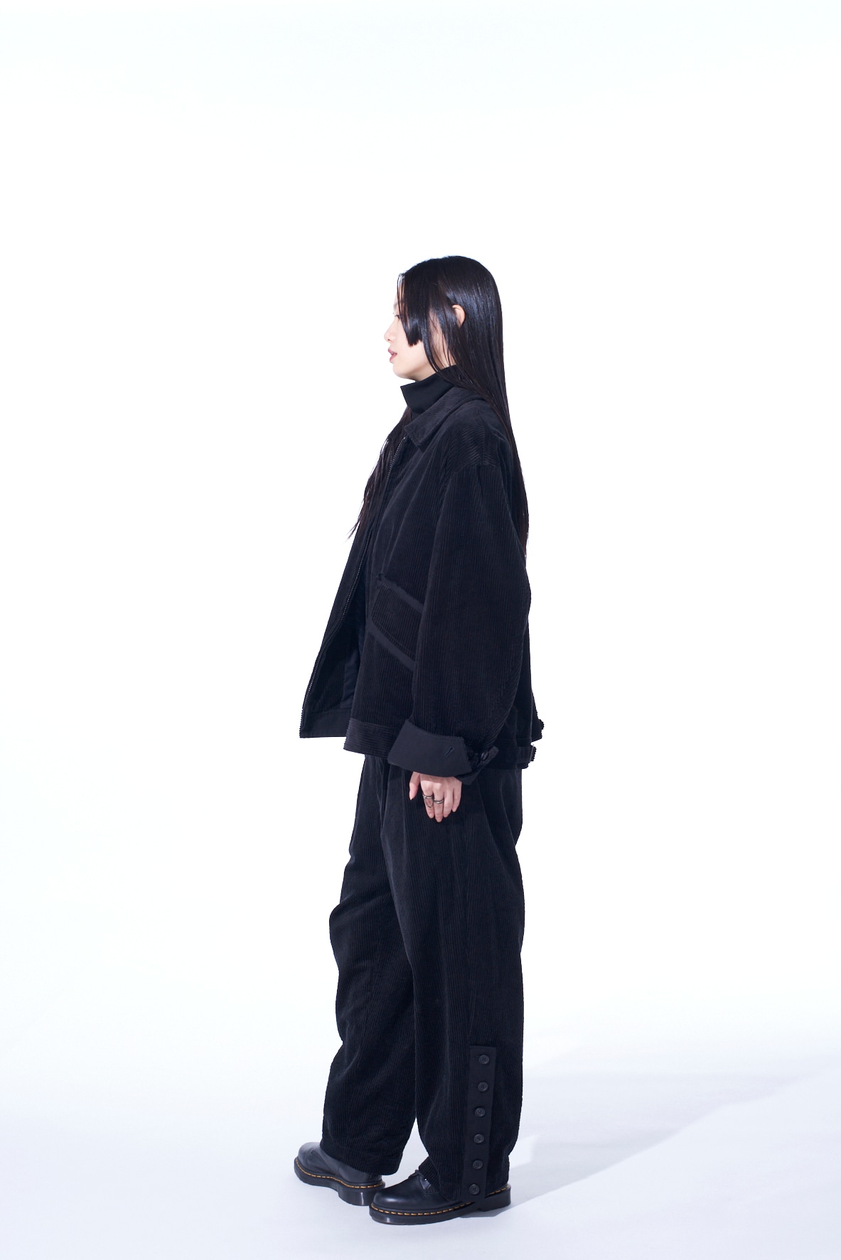 6W SOCCER CORDUROY OVERSIZED ZIPPER BLOUSON(M Black): S'YTE｜THE