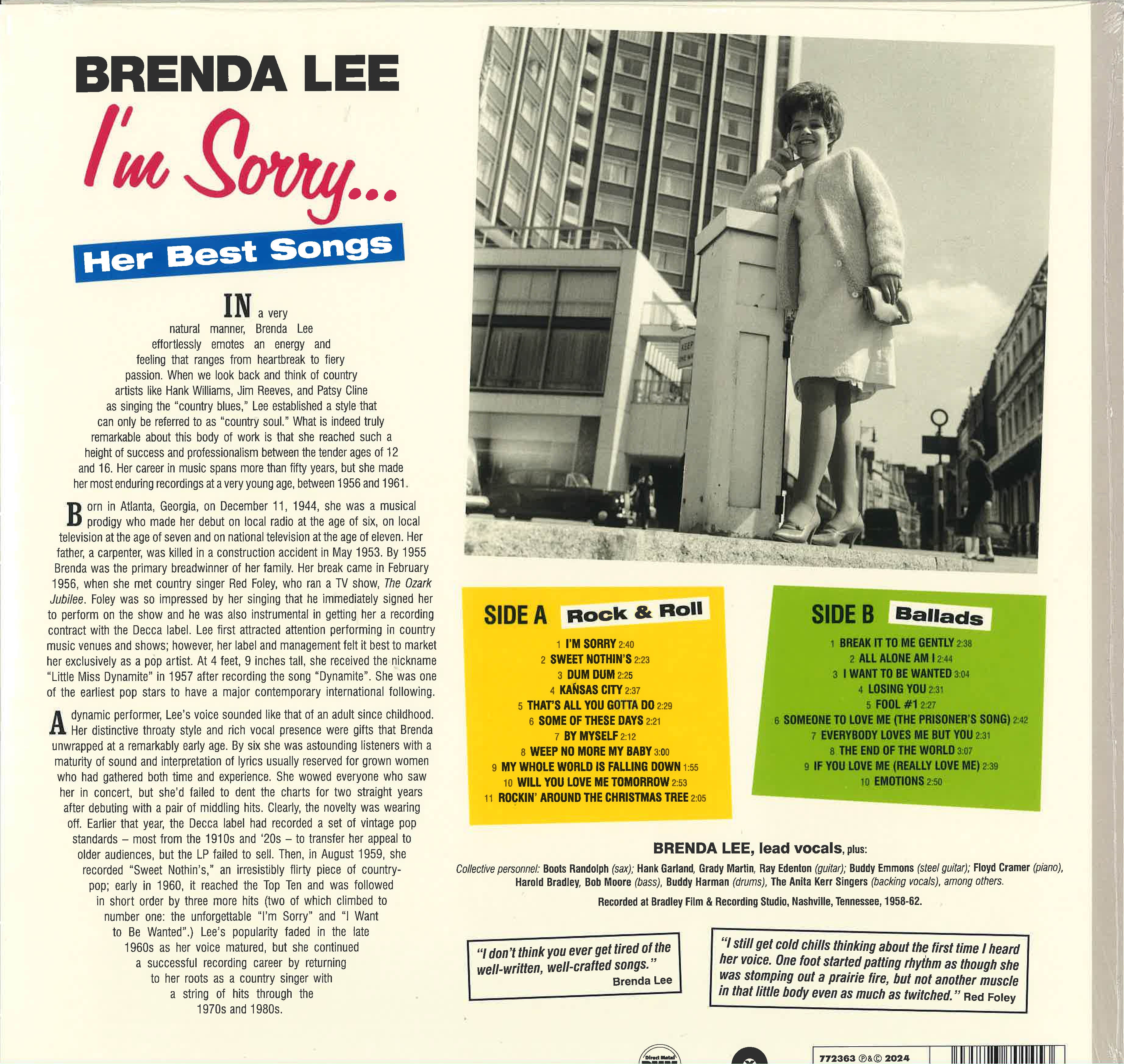 BRENDA LEE (ブレンダ・リー) - I'm Sorry Her Best Songs (EU限定
