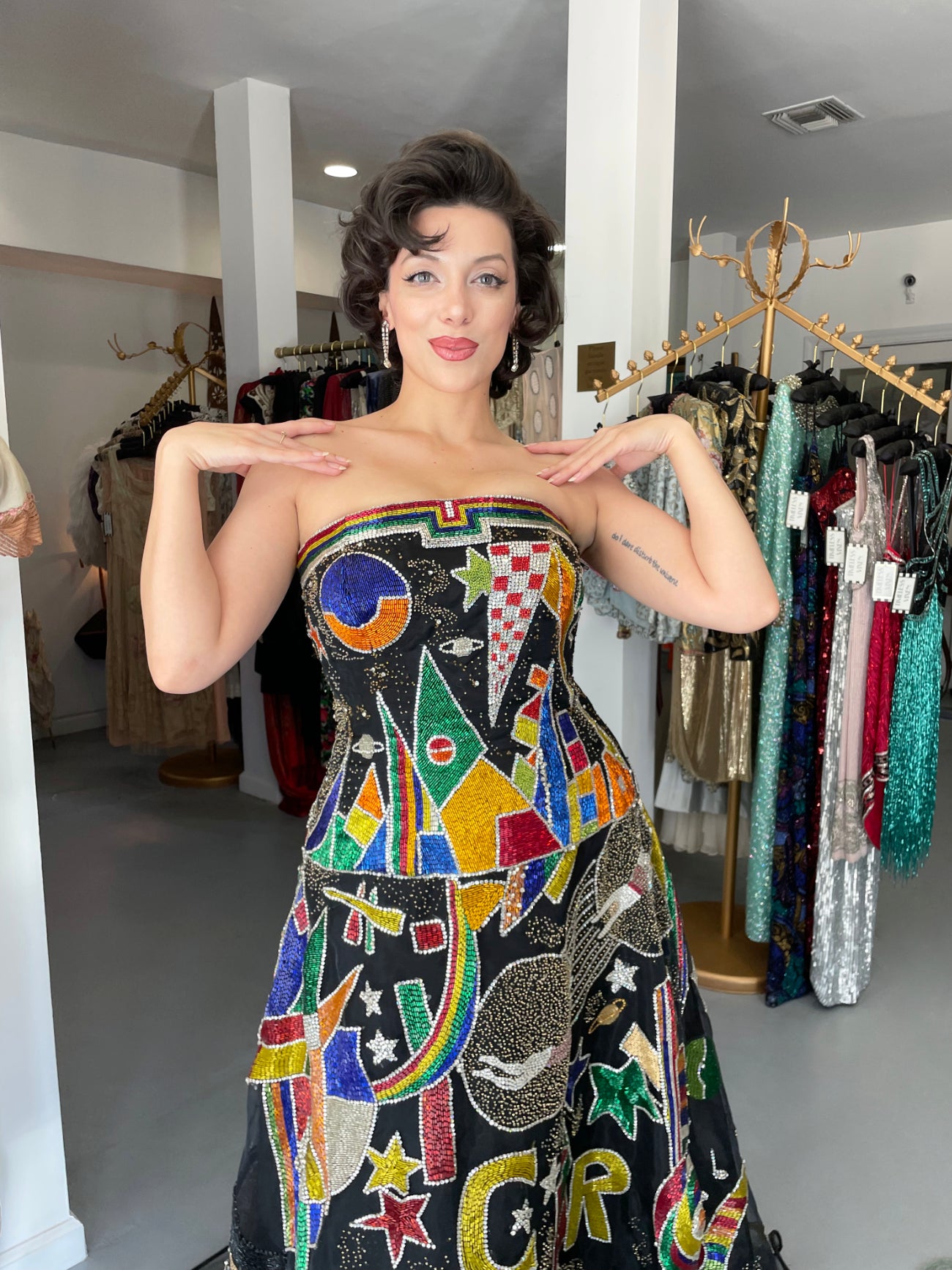 Vintage 1989 Gianni Versace Haute Couture Beaded Circus Novelty