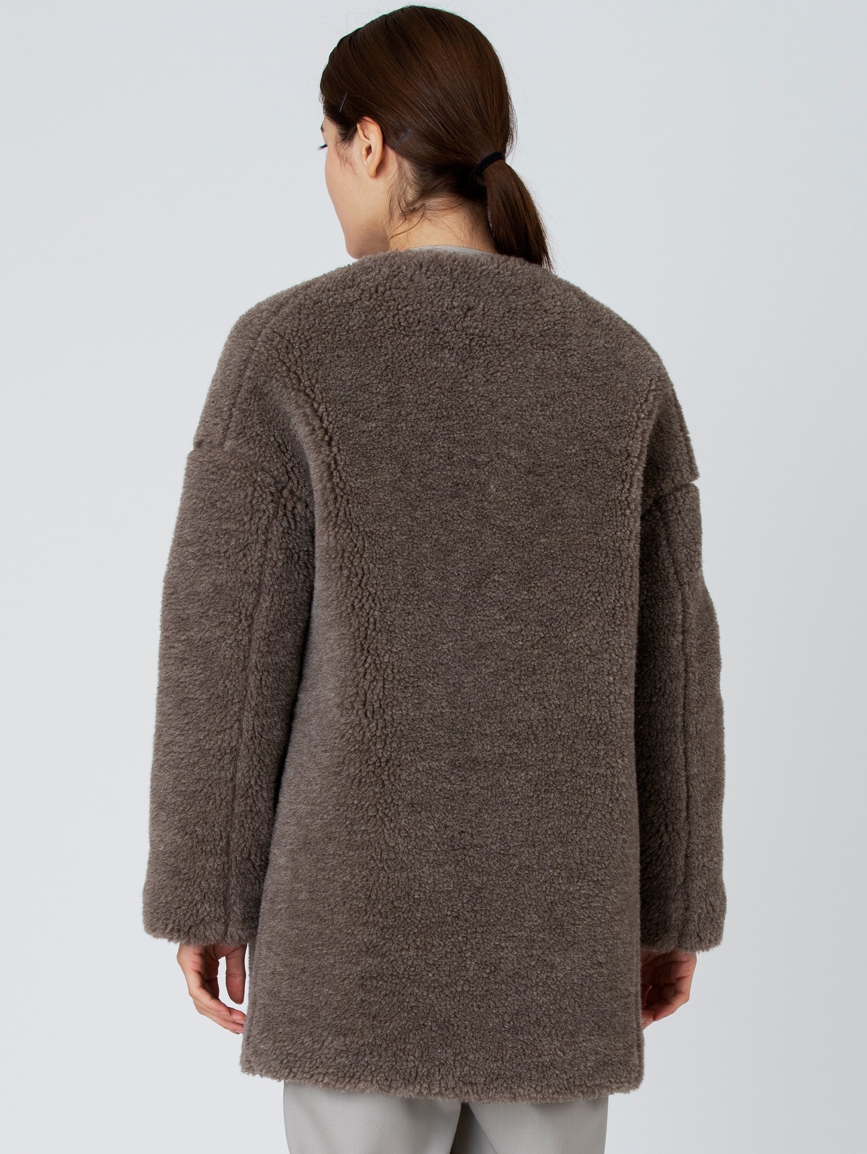 ウールファーノーカラーコート/TBBA-032