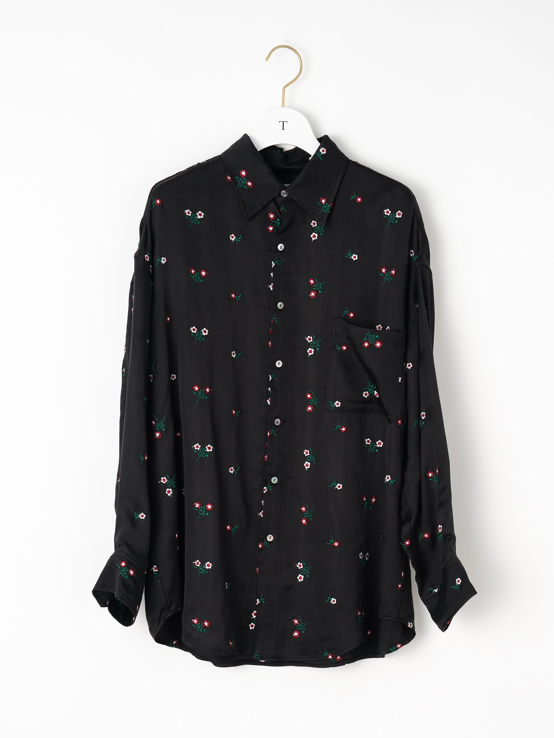 フラワーエンブロイダリーシャツ/TBEA-143