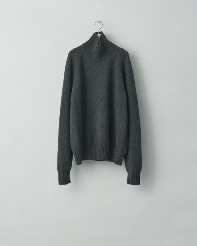 stein EX FINE LAMBS LOOSE HIGH NECK KNIT LS・CHARCOAL - tity