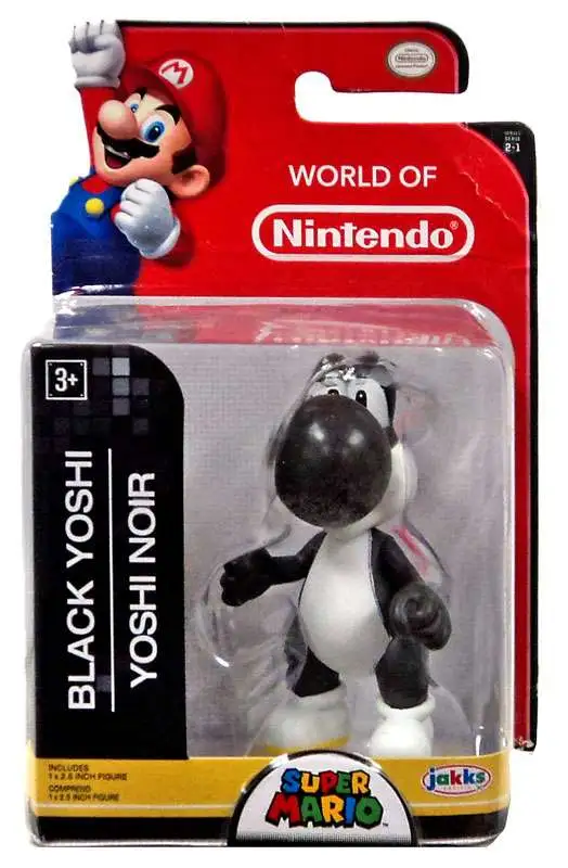 World of Nintendo Super Mario Black Yoshi 2.5 Mini Figure Jakks