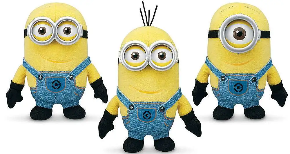 Despicable Me 2 Stuart, Dave Tim 5 Minion Plush 3-Pack Think Way