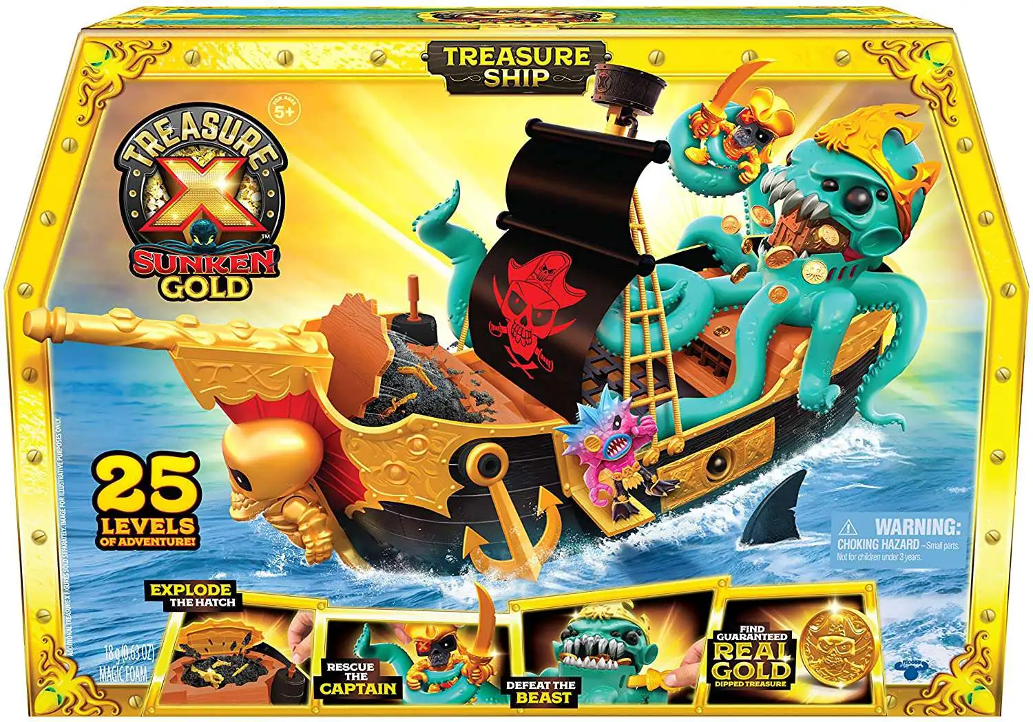Treasure X Series 5 Sunken Gold Treasure Ship Playset Moose Toys