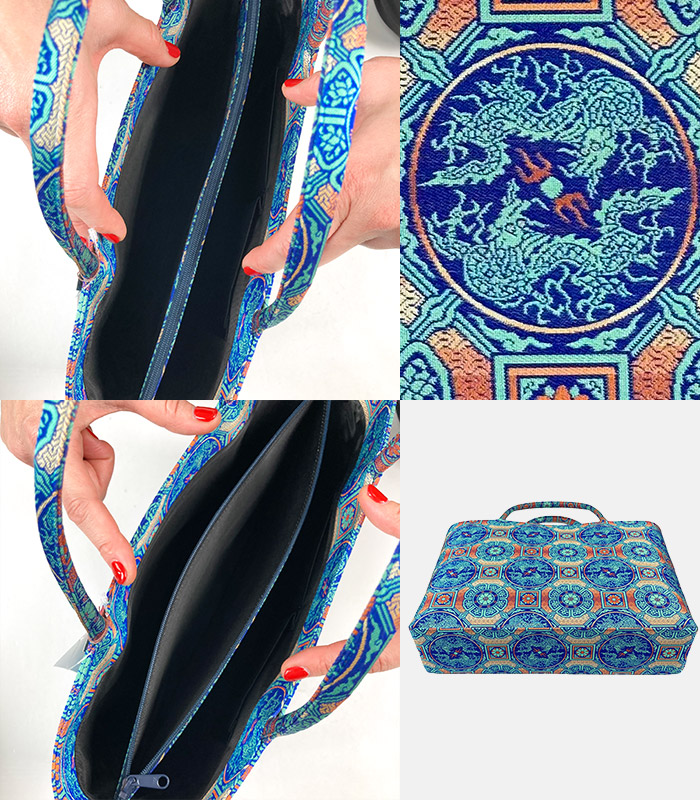 龍村美術織物 手提げバッグ (奈良裂蜀紅文)【MKグループ 都粋