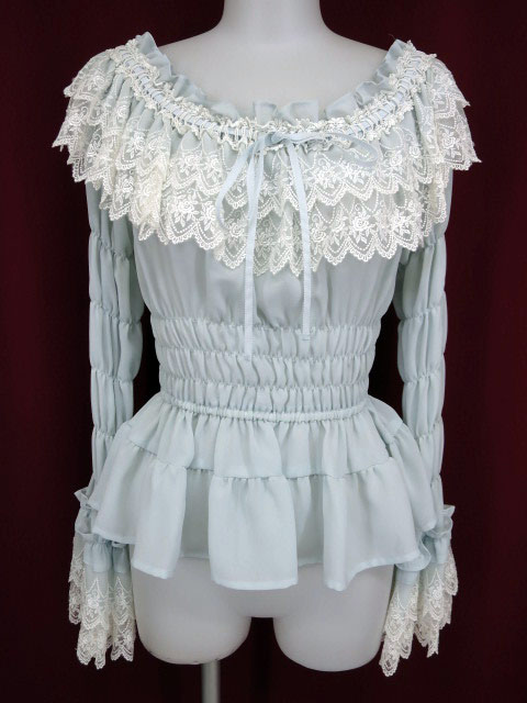 mille fleurs ジョーゼットとレースのブラウス ミルフルール | 高価