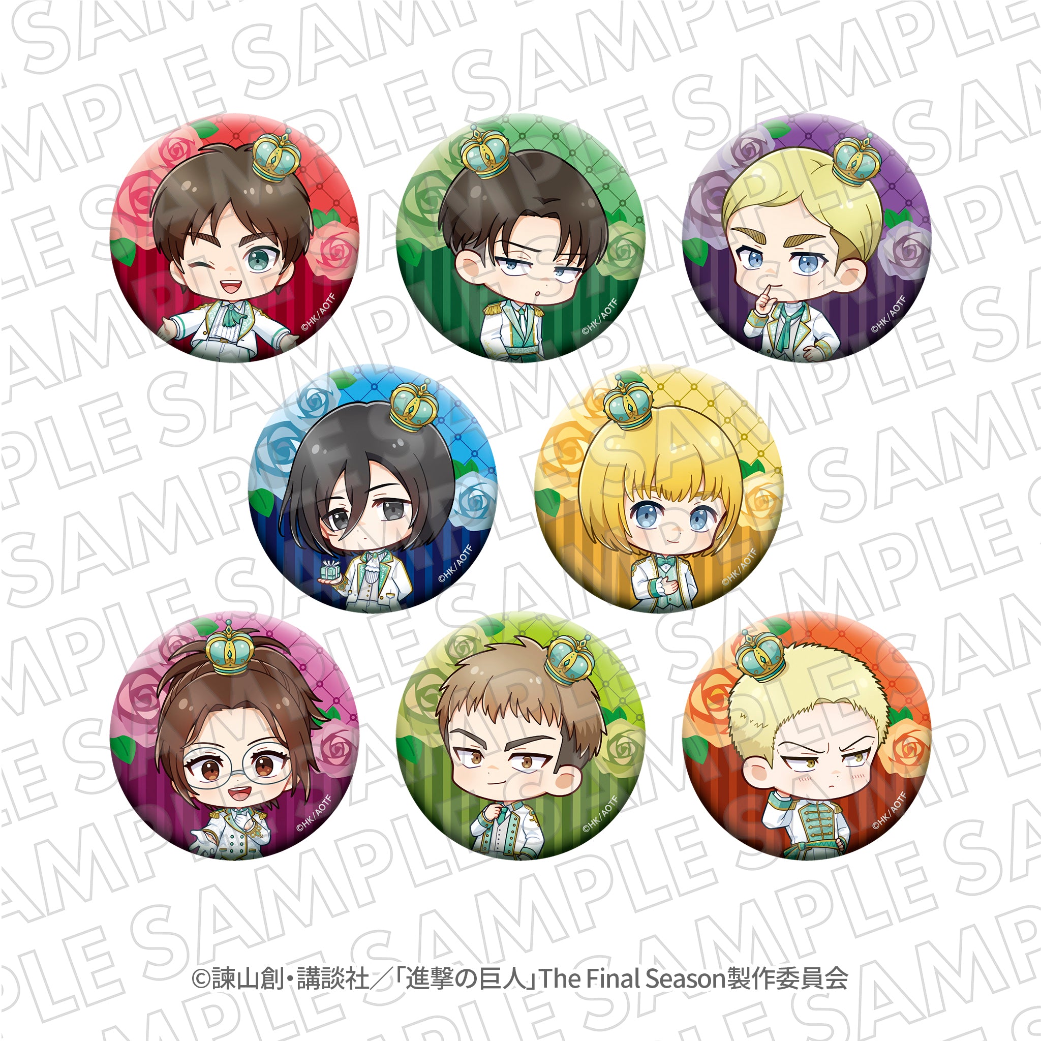 進撃の巨人』エスクリコラボ第二弾 ミニキャラホログラム缶バッジ