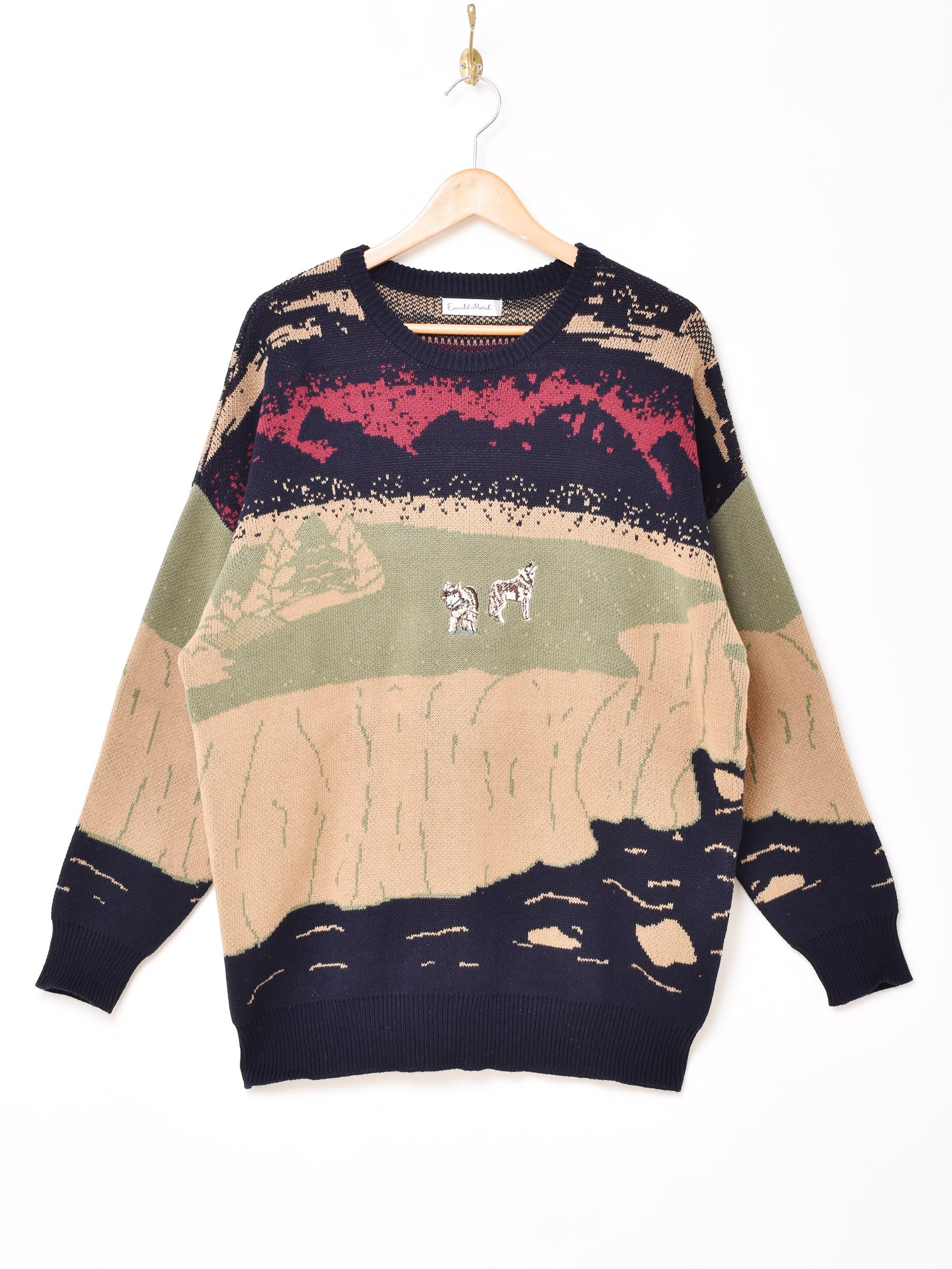 Emerald Motel 刺繍入り オオカミモチーフ セーター – 古着屋Top of