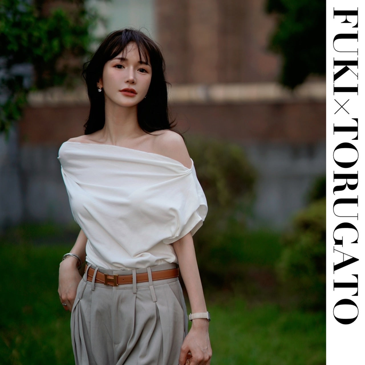 Same day shipping] One side off shoulder T-shirt – TORUGATO