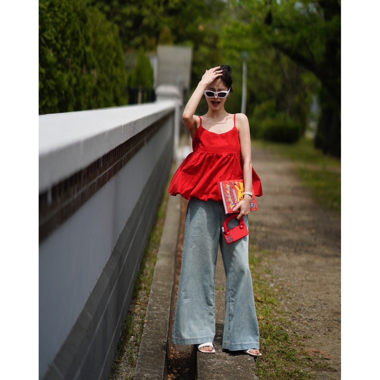 ペプラムレッドキャミソール – TORUGATO