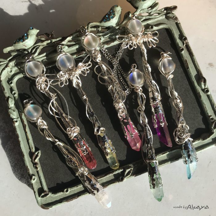 魔法の杖ペンダント ルナーの杖 | 鉱石魔法道具と純銀アクセサリー白魔堂