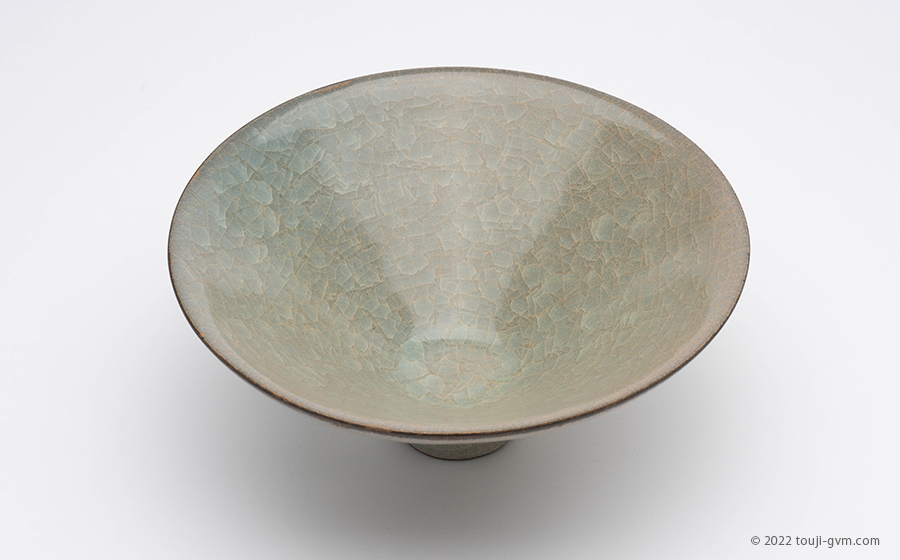 文房具雙耳香爐 宋時代汝窯 陶器冰裂纹 貫入