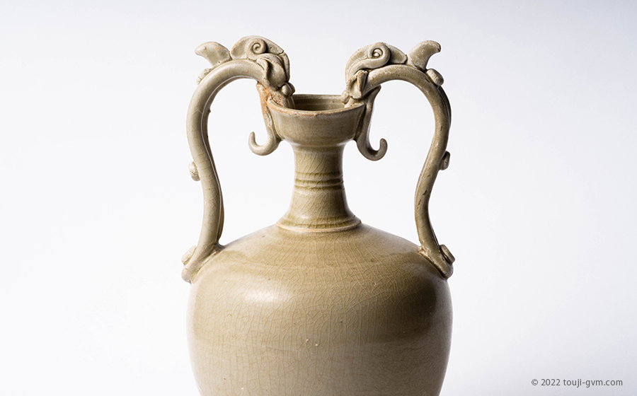 越州窯 青磁龍耳瓶 – Yue ware Vase with dragon | 陶磁オンライン