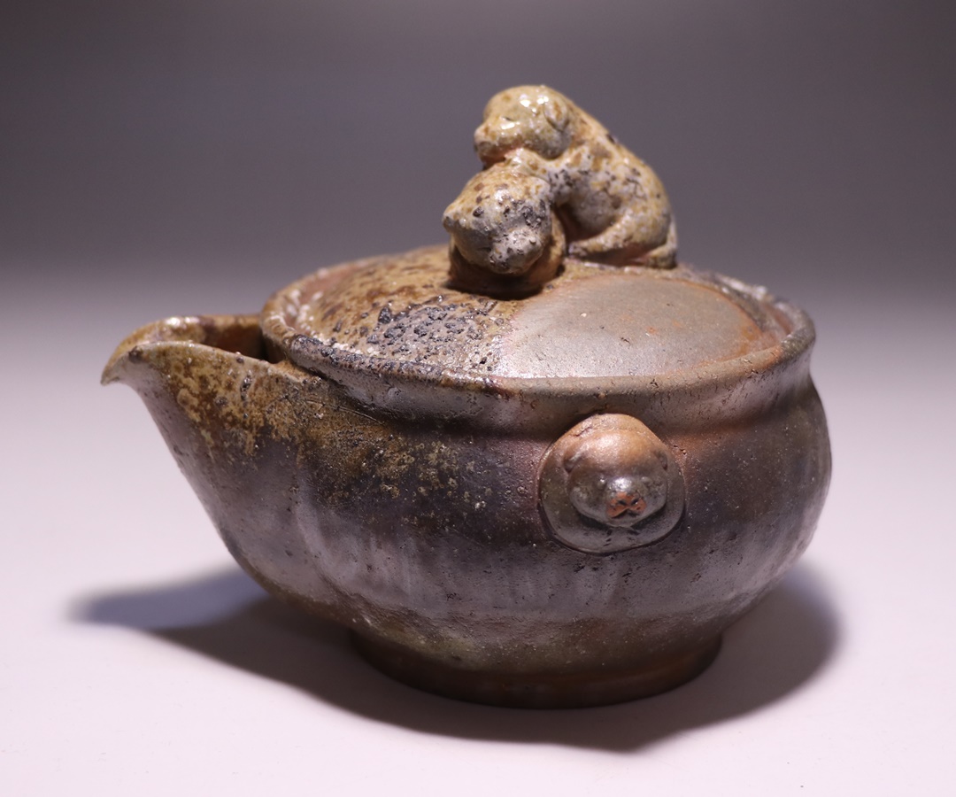 中原幸治 作 「備前双子犬宝瓶」 ～備前焼専門卸小売店 川口陶楽苑～