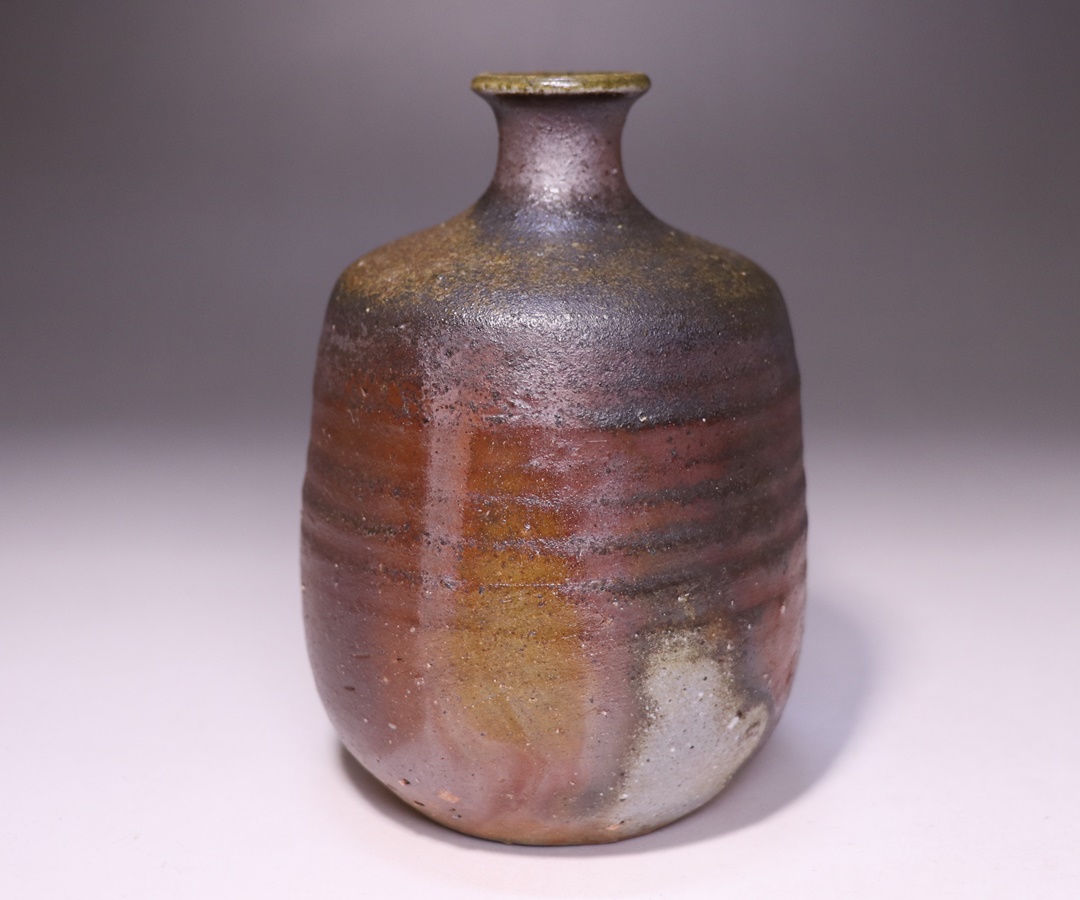 人間国宝 山本陶秀 長男 山本雄一 備前徳利酒呑 共箱 人間国宝 山本陶