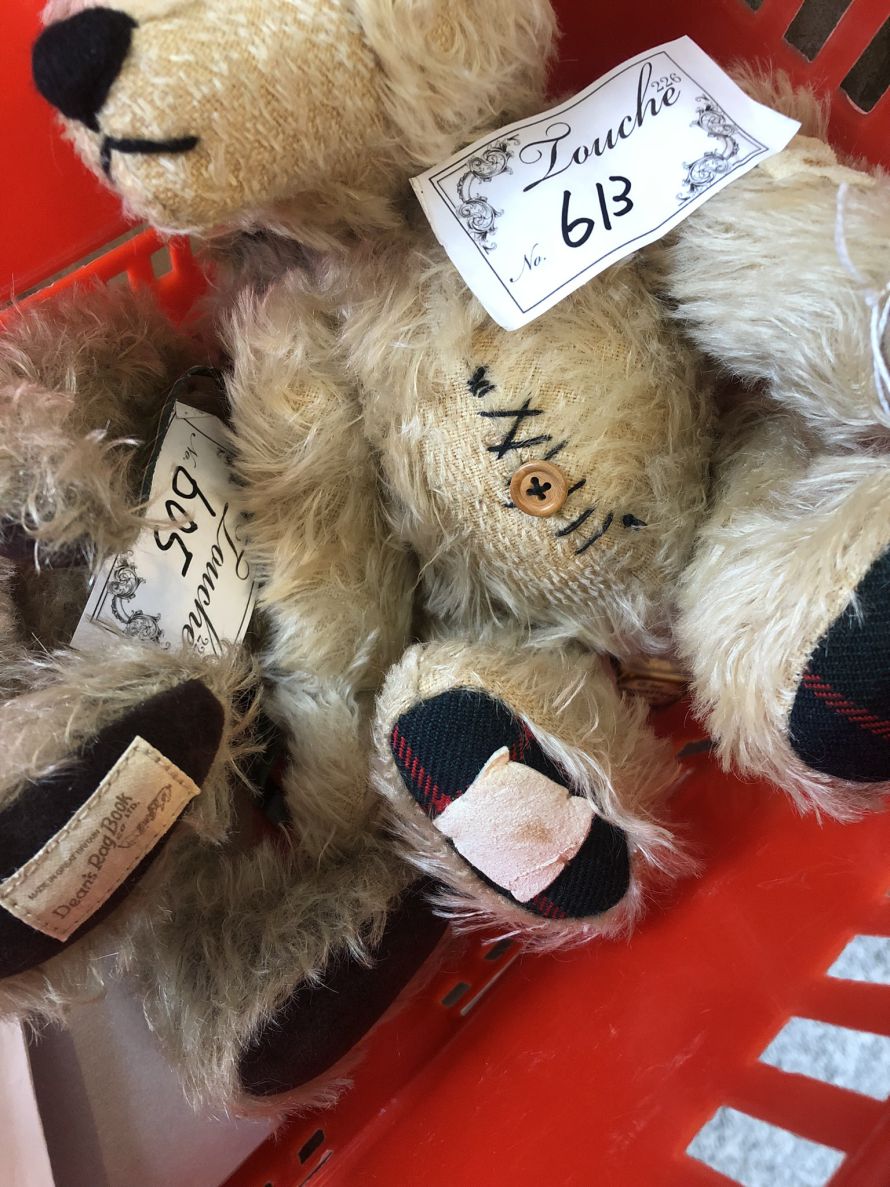 テディベア スー・ニコル作 古く無し、限定グラスアイ、モヘア｜英国