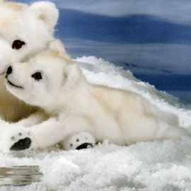 ケーセン Koesen ぬいぐるみ ホッキョクオオカミの子 伏せ POLAR WOLF