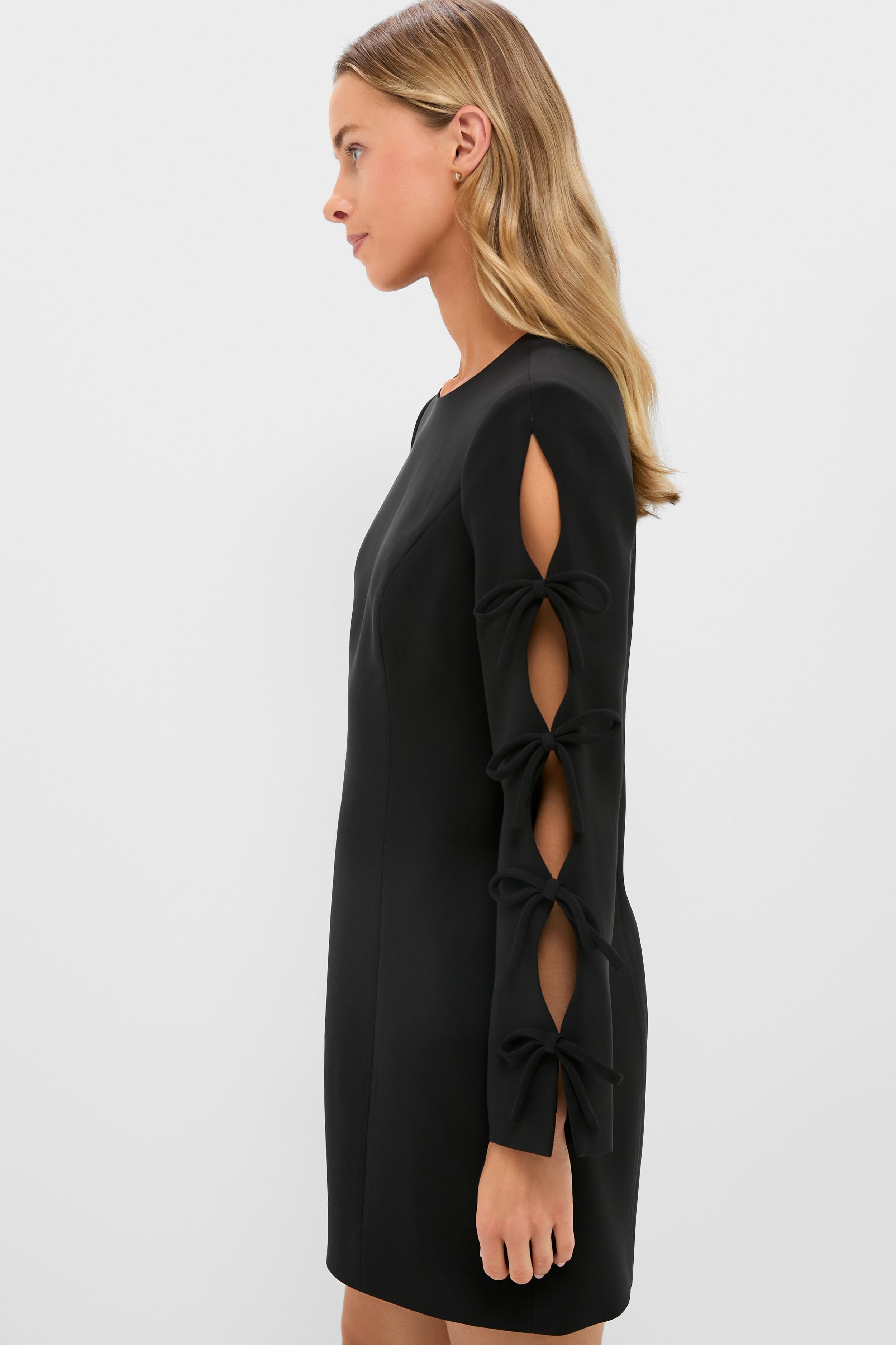 Black Bow Sleeve Belinda Mini Dress | Hyacinth House