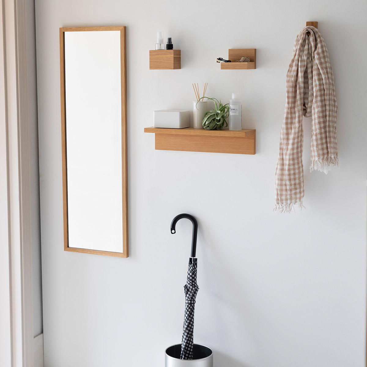 楽天市場】壁に付けられる家具ミラー ウォールナット材 小【無印良品