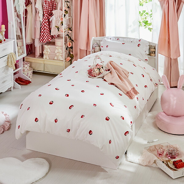 楽天市場】布団カバー 3点セット シングル 花柄 白 ホワイト フリル