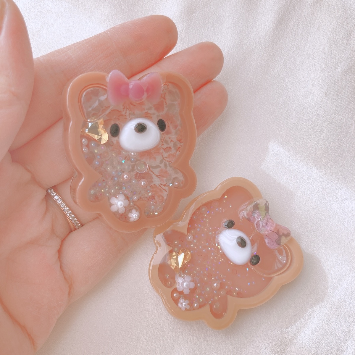 楽天市場】シリコンモールド シャカシャカ キーホルダー くま レジン型