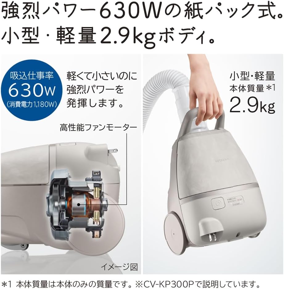 楽天市場】日立 CV-KP300P-C 紙パック式掃除機 強烈パワー CVKP300P