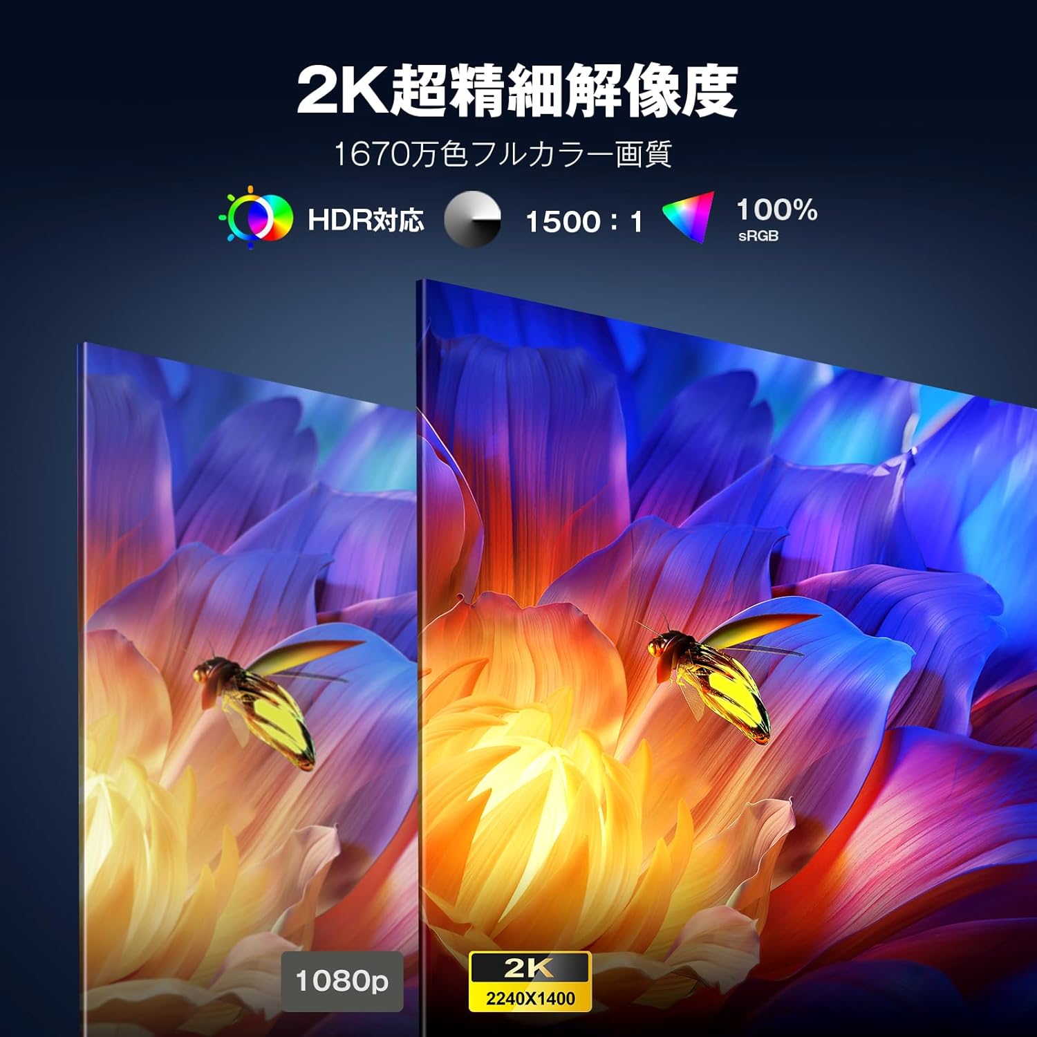 楽天市場】【超軽量薄型】 モバイルモニター 14インチ 2K モバイル